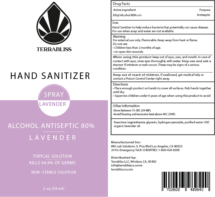 Terrabliss Hand Sanitizer, Lavender, 2oz