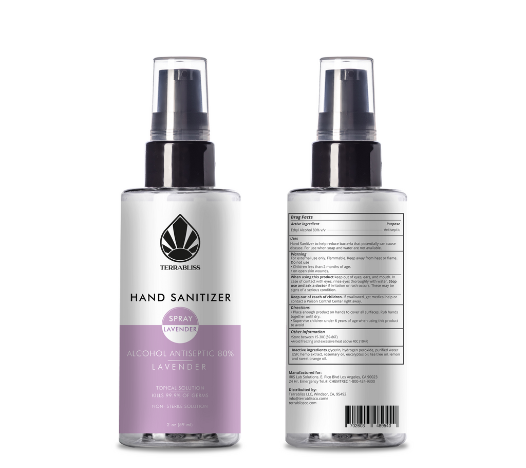 Terrabliss Hand Sanitizer, Lavender, 2oz